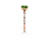 Rose gold Princess Cut Diamond Pavé Band with Six-Prong Setting_2