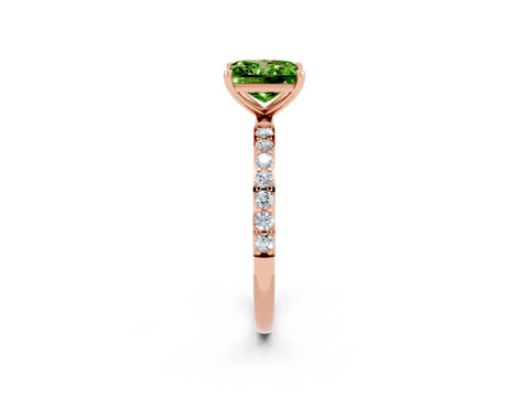 Rose gold Princess Cut Diamond Pavé Band with Six-Prong Setting_2