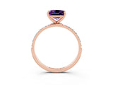Rose gold Princess Cut Diamond Pavé Band with Six-Prong Setting_3