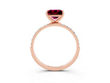 Rose gold Princess Cut Diamond Pavé Band with Six-Prong Setting_3