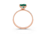Rose gold Princess Cut Diamond Pavé Band with Six-Prong Setting_3