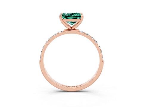 Rose gold Princess Cut Diamond Pavé Band with Six-Prong Setting_3