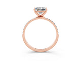 Rose gold Princess Cut Diamond Pavé Band with Six-Prong Setting_3