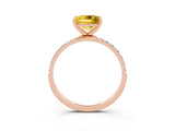 Rose gold Princess Cut Diamond Pavé Band with Six-Prong Setting_3