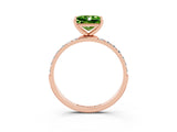 Rose gold Princess Cut Diamond Pavé Band with Six-Prong Setting_3