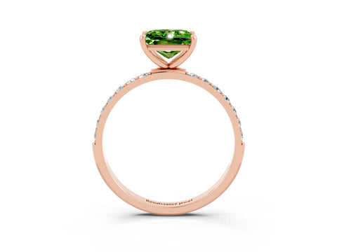 Rose gold Princess Cut Diamond Pavé Band with Six-Prong Setting_3