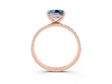 Rose gold Princess Cut Diamond Pavé Band with Six-Prong Setting_3