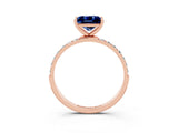 Rose gold Princess Cut Diamond Pavé Band with Six-Prong Setting_3