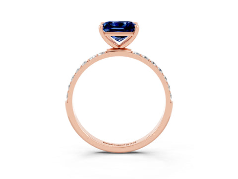 Rose gold Princess Cut Diamond Pavé Band with Six-Prong Setting_3