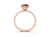 Rose gold Princess Cut Diamond Pavé Band with Six-Prong Setting_3