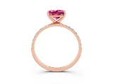 Rose gold Princess Cut Diamond Pavé Band with Six-Prong Setting_3