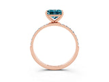 Rose gold Princess Cut Diamond Pavé Band with Six-Prong Setting_3
