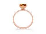 Rose gold Princess Cut Diamond Pavé Band with Six-Prong Setting_3
