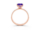 Rose gold Princess Cut Diamond Pavé Band with Six-Prong Setting_3
