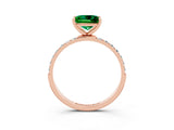 Rose gold Princess Cut Diamond Pavé Band with Six-Prong Setting_3