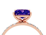 Rose gold Princess Cut Diamond Pavé Band with Six-Prong Setting_4