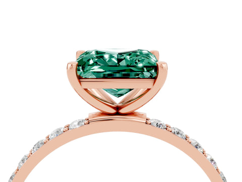 Rose gold Princess Cut Diamond Pavé Band with Six-Prong Setting_4