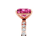 Rose gold Princess Cut Diamond Pavé Band with Six-Prong Setting_5