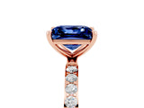 Rose gold Princess Cut Diamond Pavé Band with Six-Prong Setting_5