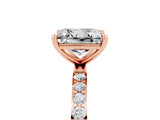 Rose gold Princess Cut Diamond Pavé Band with Six-Prong Setting_5