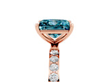 Rose gold Princess Cut Diamond Pavé Band with Six-Prong Setting_5