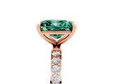 Rose gold Princess Cut Diamond Pavé Band with Six-Prong Setting_5