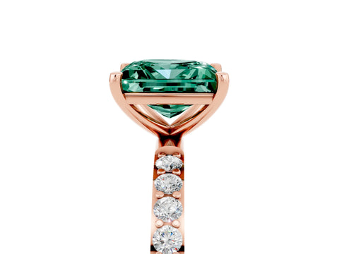 Rose gold Princess Cut Diamond Pavé Band with Six-Prong Setting_5