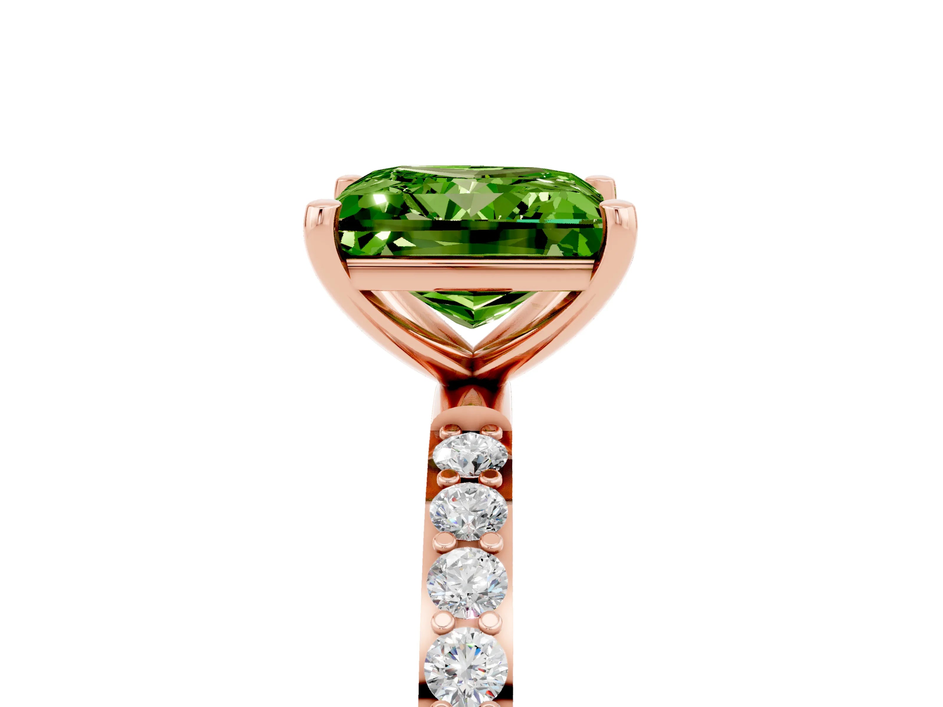 Rose gold Princess Cut Diamond Pavé Band with Six-Prong Setting_5
