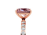 Rose gold Princess Cut Diamond Pavé Band with Six-Prong Setting_5