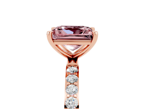 Rose gold Princess Cut Diamond Pavé Band with Six-Prong Setting_5