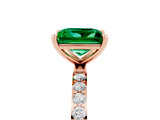 Rose gold Princess Cut Diamond Pavé Band with Six-Prong Setting_5
