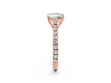 Rose gold Princess Cut Diamond Pavé Solitaire Engagement Ring with Four-Prong Setting_91
