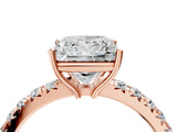 Rose gold Princess Cut Diamond Pavé Solitaire Engagement Ring with Four-Prong Setting_93