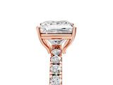 Rose gold Princess Cut Diamond Pavé Solitaire Engagement Ring with Four-Prong Setting_94
