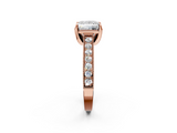 Rose gold Princess Cut Diamond Pave Band with Four-Prong Setting_21