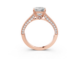 Rose gold Princess Cut Diamond Pave Band with Four-Prong Setting_22