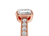 Rose gold Princess Cut Diamond Pave Band with Four-Prong Setting_24