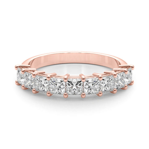 Rose gold Princess Cut Diamond Prong Set Eternity Band 1