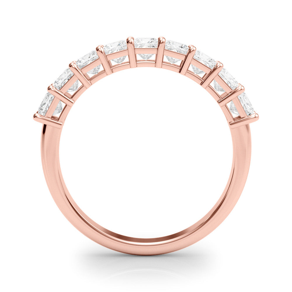 Rose gold Princess Cut Diamond Prong Set Eternity Band 2