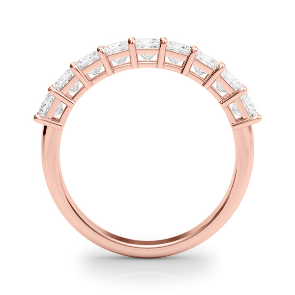 Rose gold Princess Cut Diamond Prong Set Eternity Band