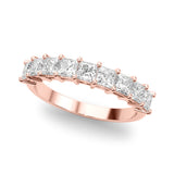 Rose gold Princess Cut Diamond Prong Set Eternity Band
