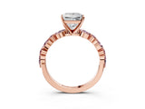 Rose gold Princess Cut Diamond Ring with Marquise and Round with Morganite side stone Side Stones and Four-Prong Setting_27