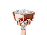 Rose gold Princess Cut Diamond Ring with Side Stones and Four-Prong Setting_108