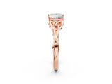 Rose gold Princess Cut Diamond Solitaire Celtic Knot Ring with Four-Prong Setting_104