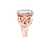 Rose gold Princess Cut Diamond Solitaire Celtic Knot Ring with Four-Prong Setting_107