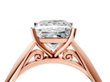 Rose gold Princess Cut Diamond Solitaire Engagement Ring with Cathedral Setting and Four-Prong Mount_24