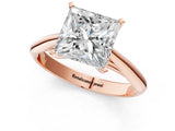 Rose gold Princess Cut Diamond Solitaire Engagement Ring with Cathedral Setting and Four-Prong Mount_247