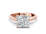 Rose gold Princess Cut Diamond Solitaire Engagement Ring with Cathedral Setting and Four-Prong Mount_26