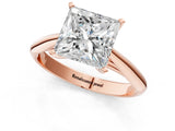 Rose gold Princess Cut Diamond Solitaire Engagement Ring with Cathedral Setting and Four-Prong Mount_27