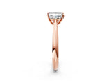 Rose gold Princess Cut Diamond Solitaire Engagement Ring with Cathedral Setting and Four-Prong Mount_28